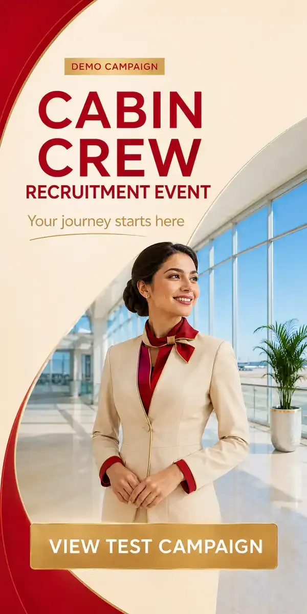 Article sidebar sponsored banners for airlines: Emirates Cabin Crew Open Day, Etihad Recruitment Event, Qatar Airways recruitment event, British Airways Cabin Crew Recruitment Event and easyJet Cabin Crew Recruitment Event.