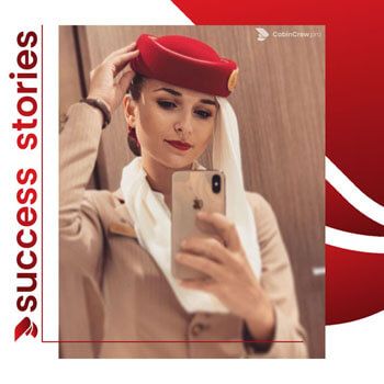 Success Stories Emirates - success of CabinCrew.uk students at Emirates recruitment - student got into Emirates as cabin crew on first try, she could not believe that the course opened her eyes to all aspects of Emirates Cabin Crew recruitment - Emirates cabin crew work, Emirates Cabin Crew