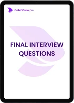 questions and answers from final interview for cabin crew recruitment - the last and most important stage when the candidate answers questions one on one with the recruiter. How to become a flight attendant? You need to answer the questions well at the Final Interview at Emirates Cabin Crew Open Day recruitment.